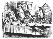 illustration  pour  Alice  ,le thé  avec  le   Chapelier  fou