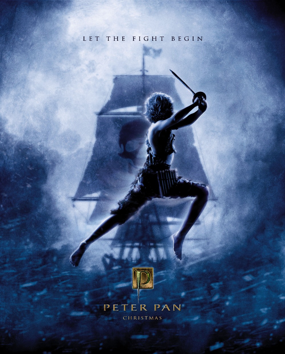 peter-pan affiche du  film Peter  Pan  dressé devant  le bateau  des pirates .
