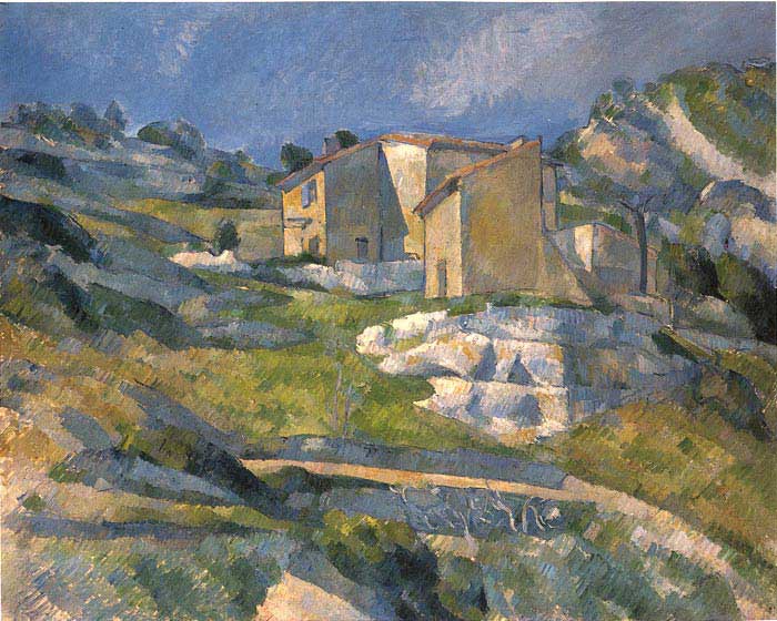 Cezanne-:tableau : une maison  en  provence 