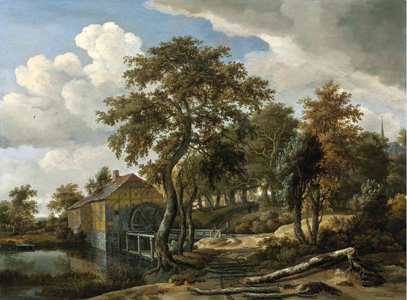Hobbema paysage avec moulin à eau 