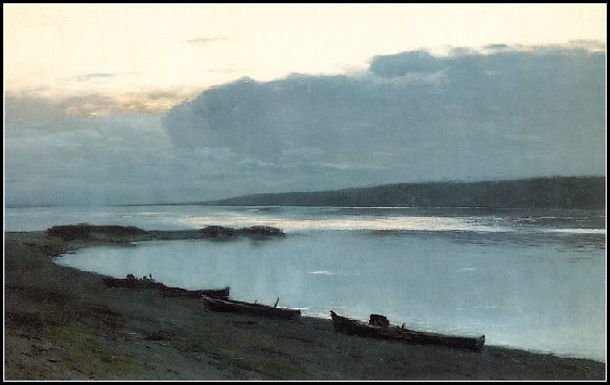levitan soir sur la Volga 1888
